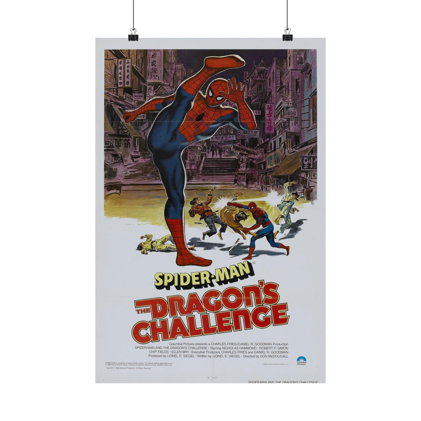 SPIDERMAN THE DRAGON'S CHALLENGE 1979 - Paper Movie Poster-16″ x 24″-The Sticker Space