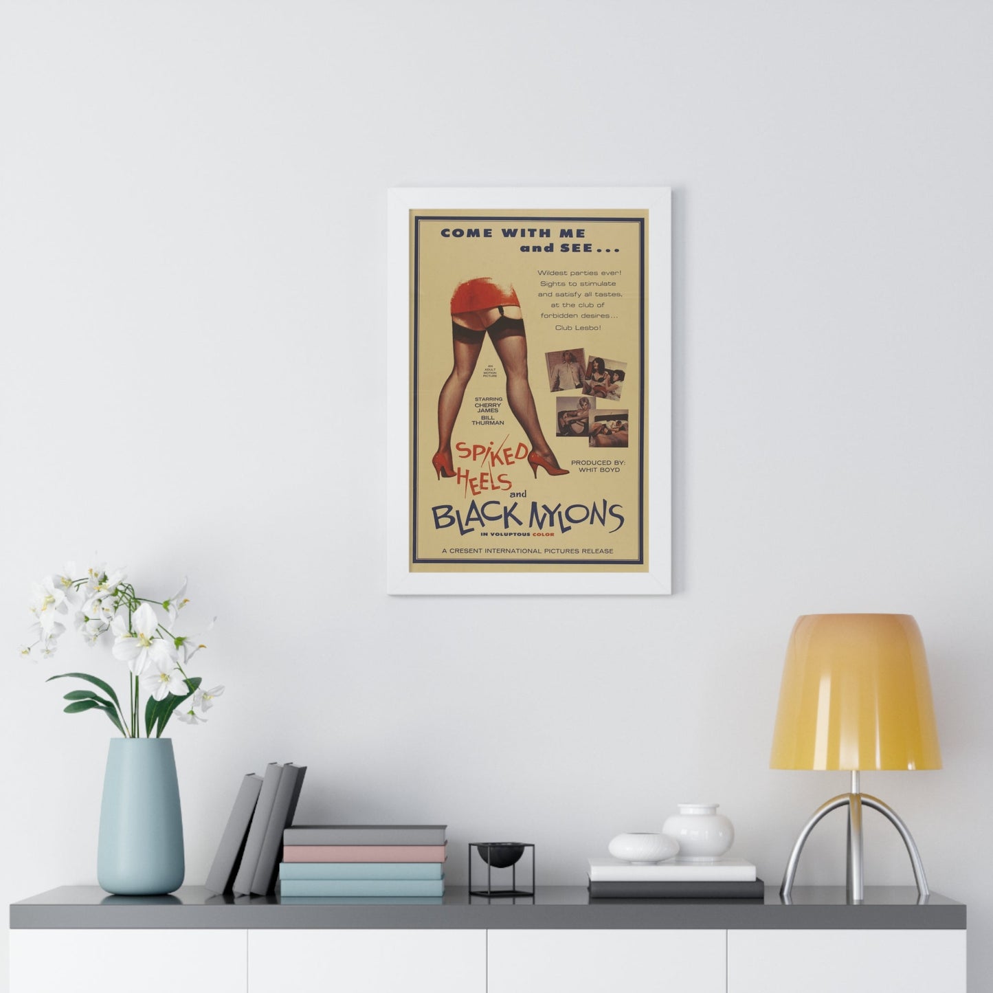 SPIKED HEELS AND BLACK NYLONS 1967 - Framed Movie Poster-The Sticker Space