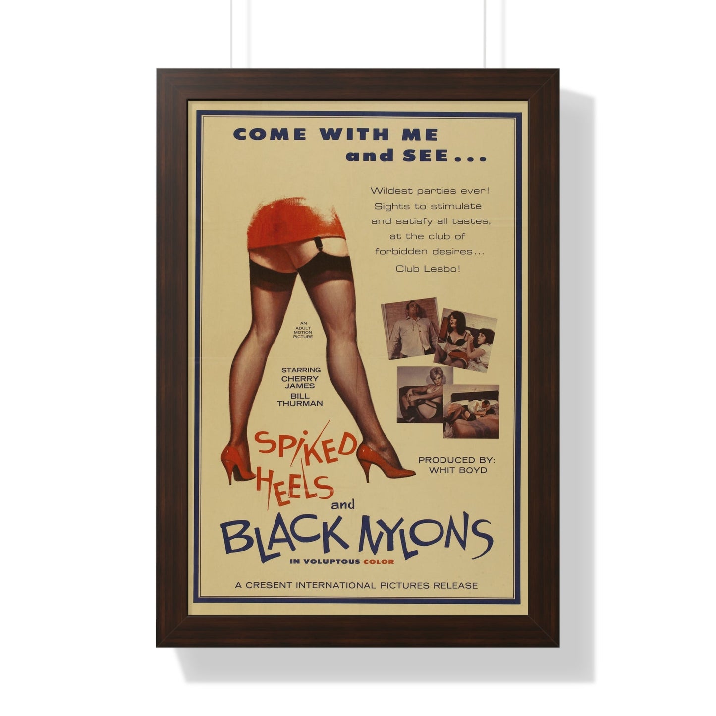 SPIKED HEELS AND BLACK NYLONS 1967 - Framed Movie Poster-16″ x 24″-The Sticker Space