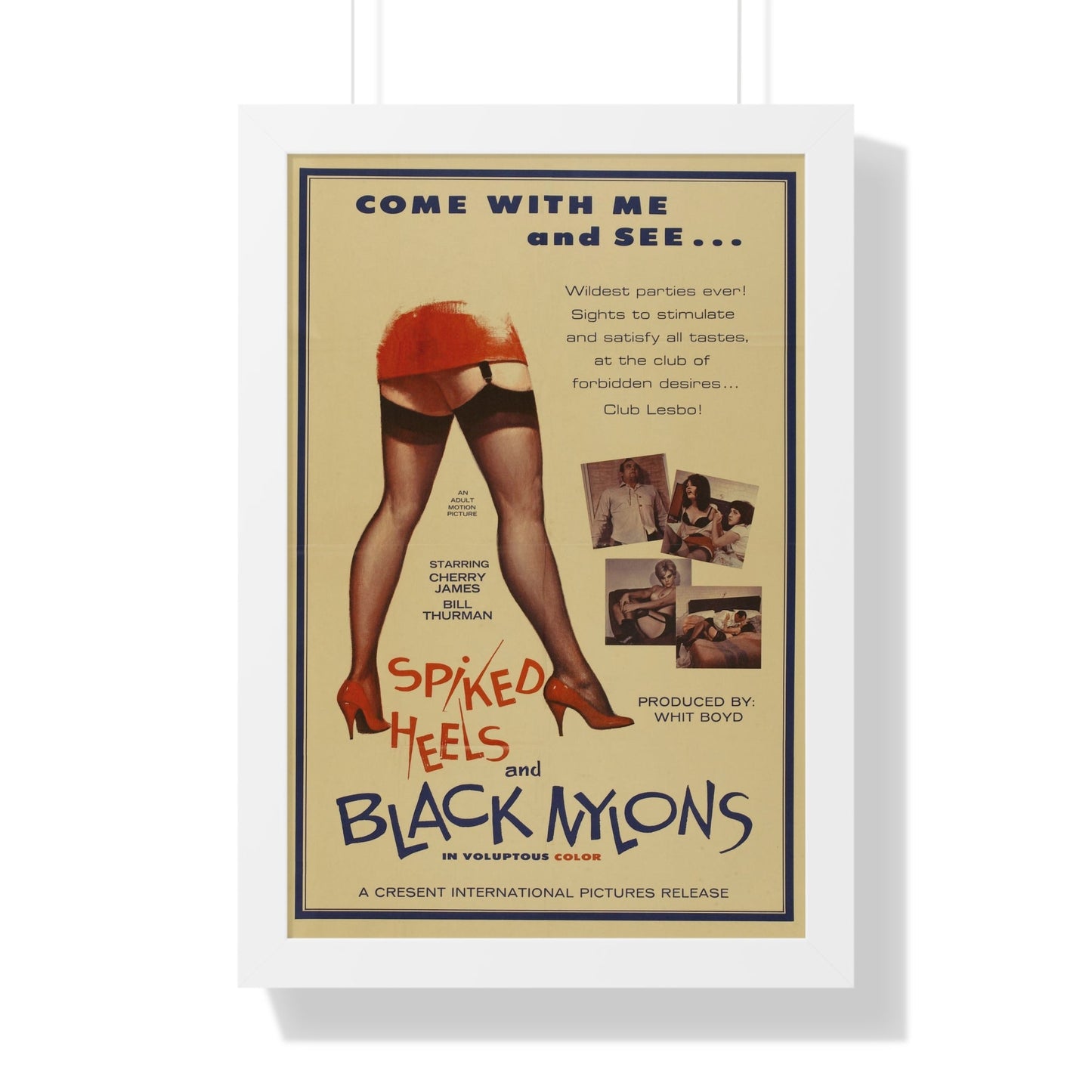 SPIKED HEELS AND BLACK NYLONS 1967 - Framed Movie Poster-16″ x 24″-The Sticker Space