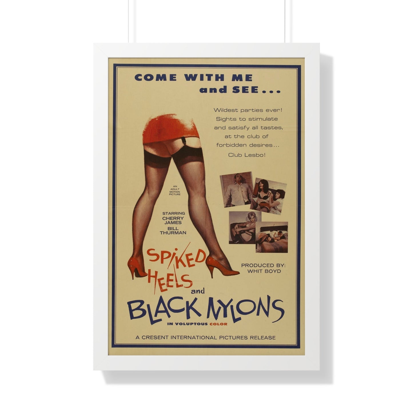 SPIKED HEELS AND BLACK NYLONS 1967 - Framed Movie Poster-20" x 30"-The Sticker Space