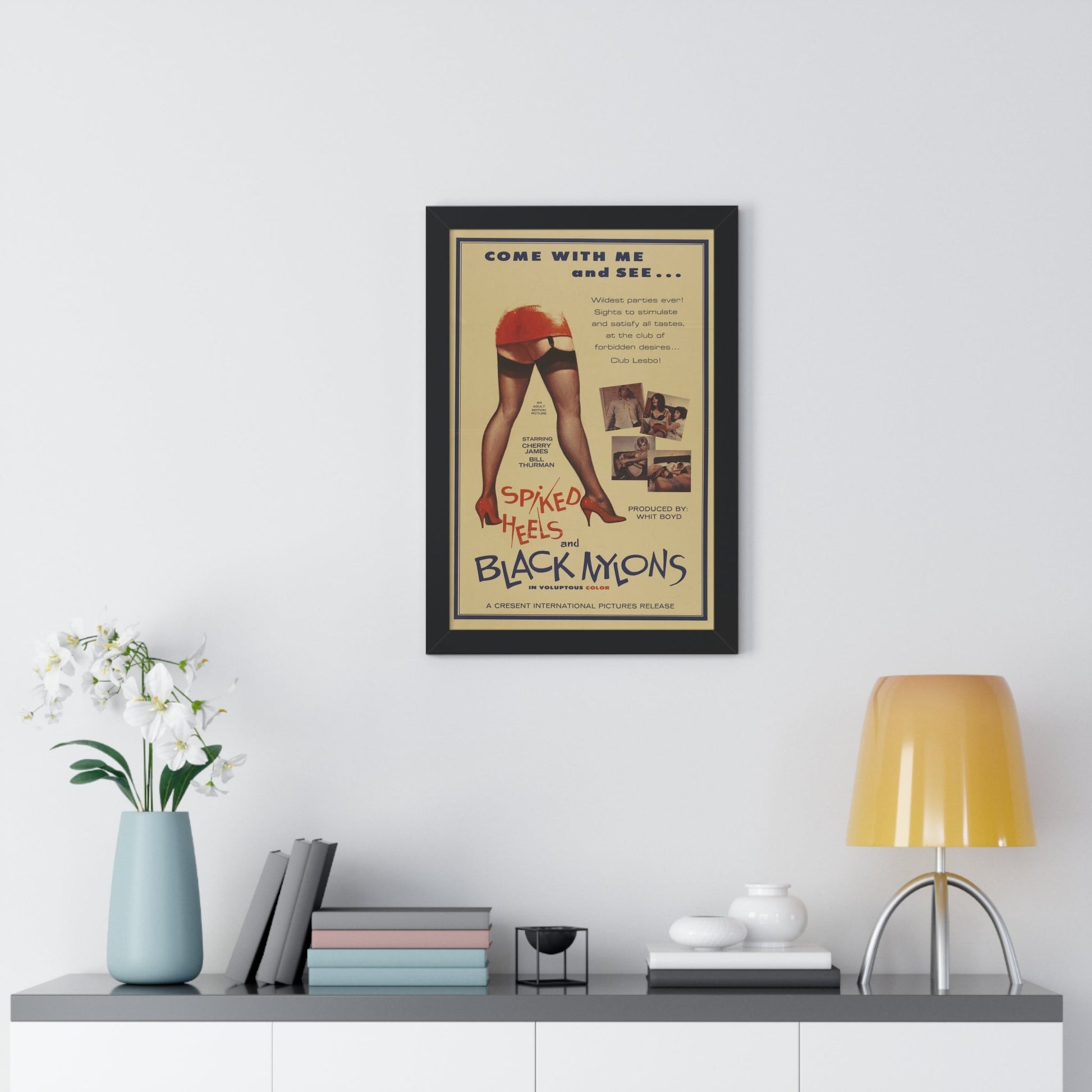 SPIKED HEELS AND BLACK NYLONS 1967 - Framed Movie Poster-The Sticker Space