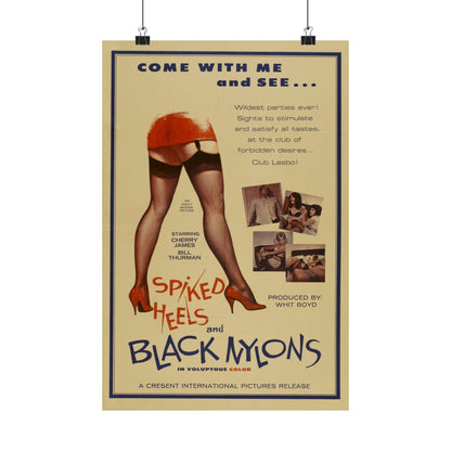 SPIKED HEELS AND BLACK NYLONS 1967 - Paper Movie Poster-12″ x 18″-The Sticker Space