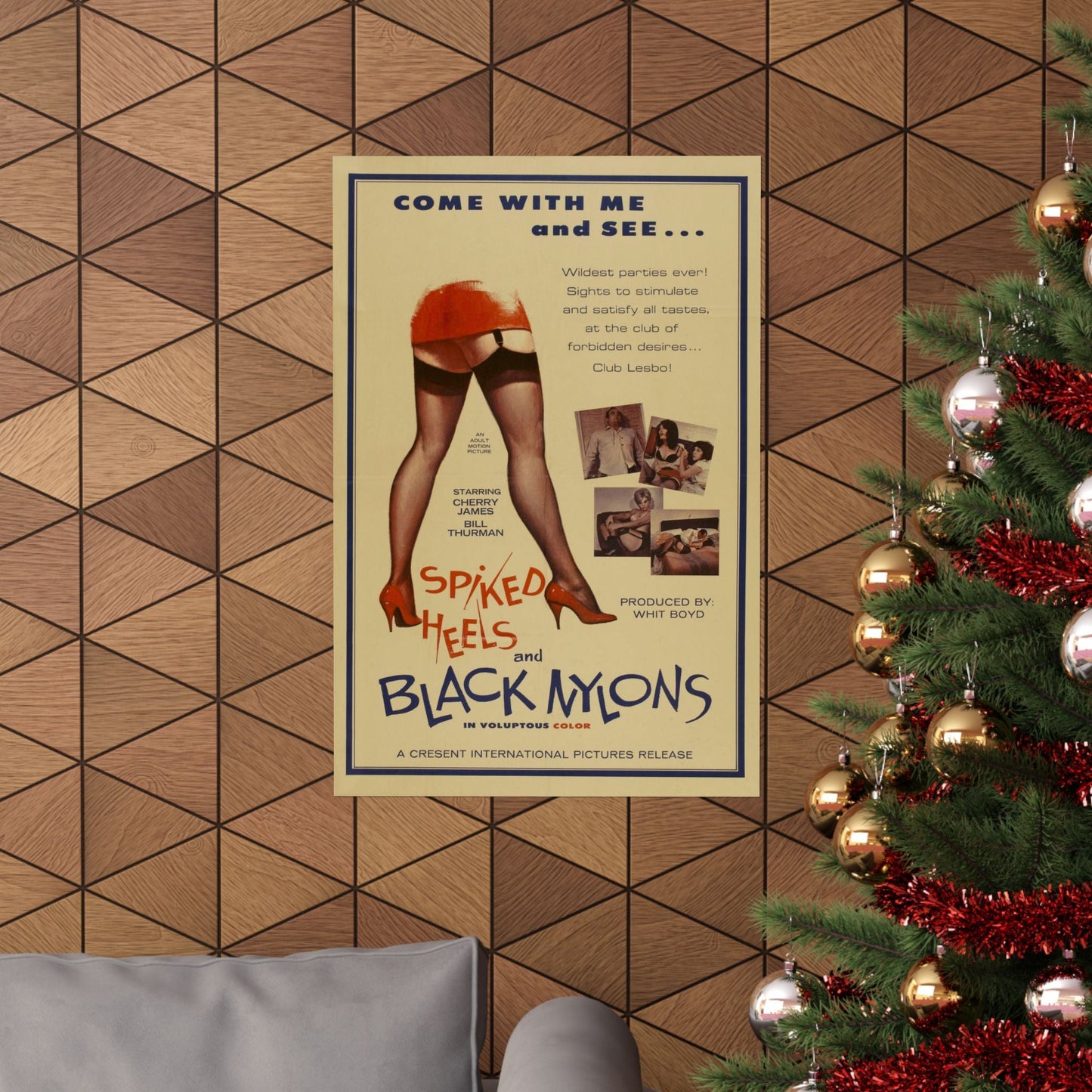 SPIKED HEELS AND BLACK NYLONS 1967 - Paper Movie Poster-The Sticker Space