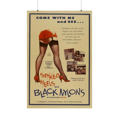 SPIKED HEELS AND BLACK NYLONS 1967 - Paper Movie Poster 36" x 54" Matte - The Sticker Space