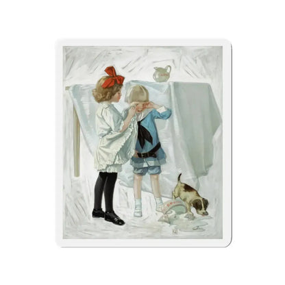 Spilt Milk (Magazine Illustration) Refrigerator Magnet 2 Inch Die-Cut - The Sticker Space