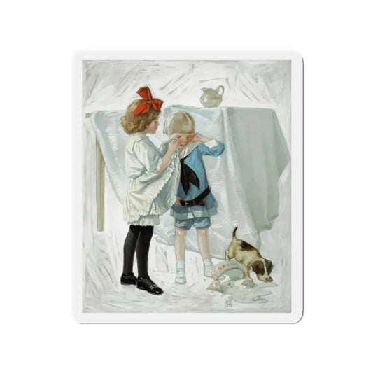 Spilt Milk (Magazine Illustration) Refrigerator Magnet 2 Inch Die-Cut - The Sticker Space
