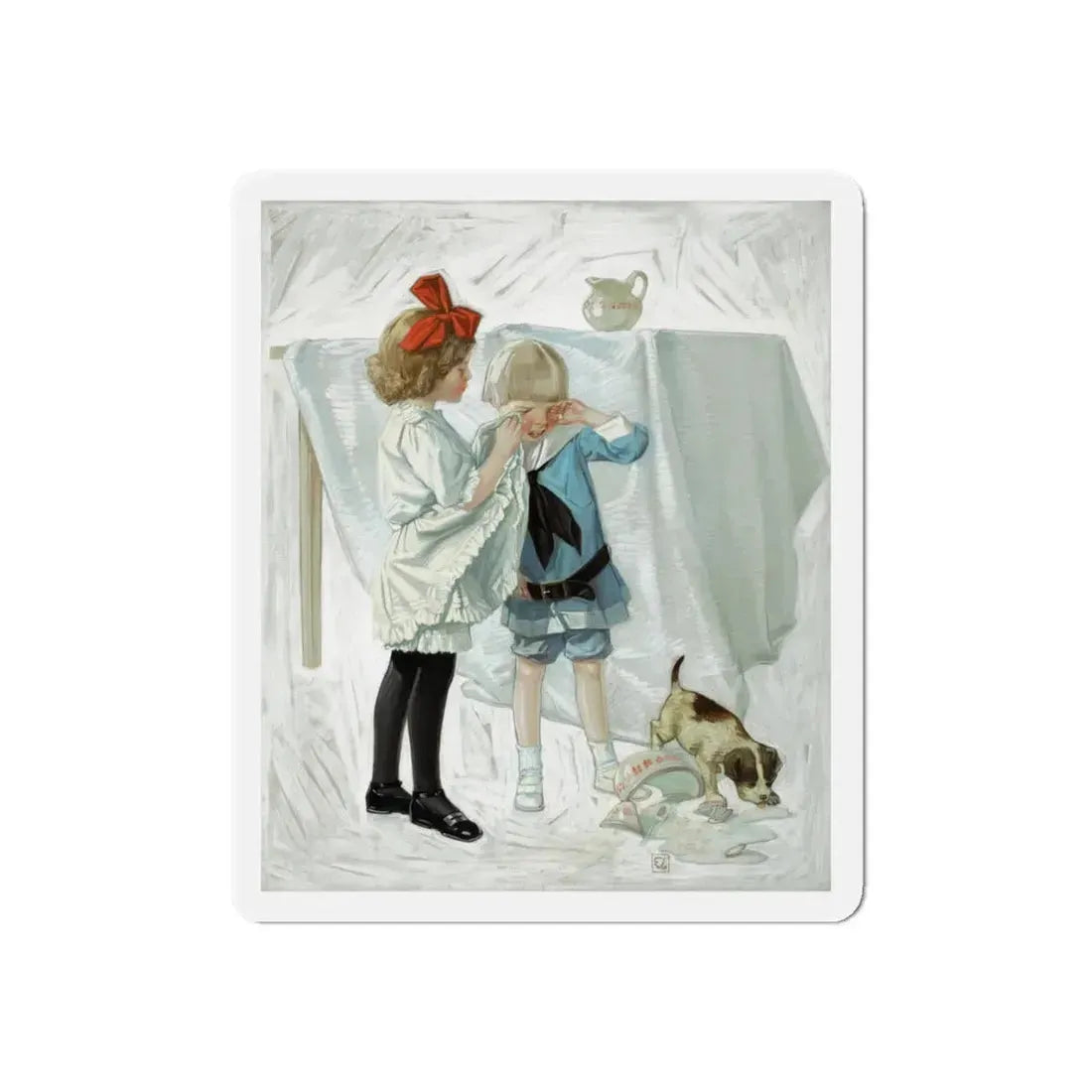 Spilt Milk (Magazine Illustration) Refrigerator Magnet 4 Inch Die-Cut - The Sticker Space