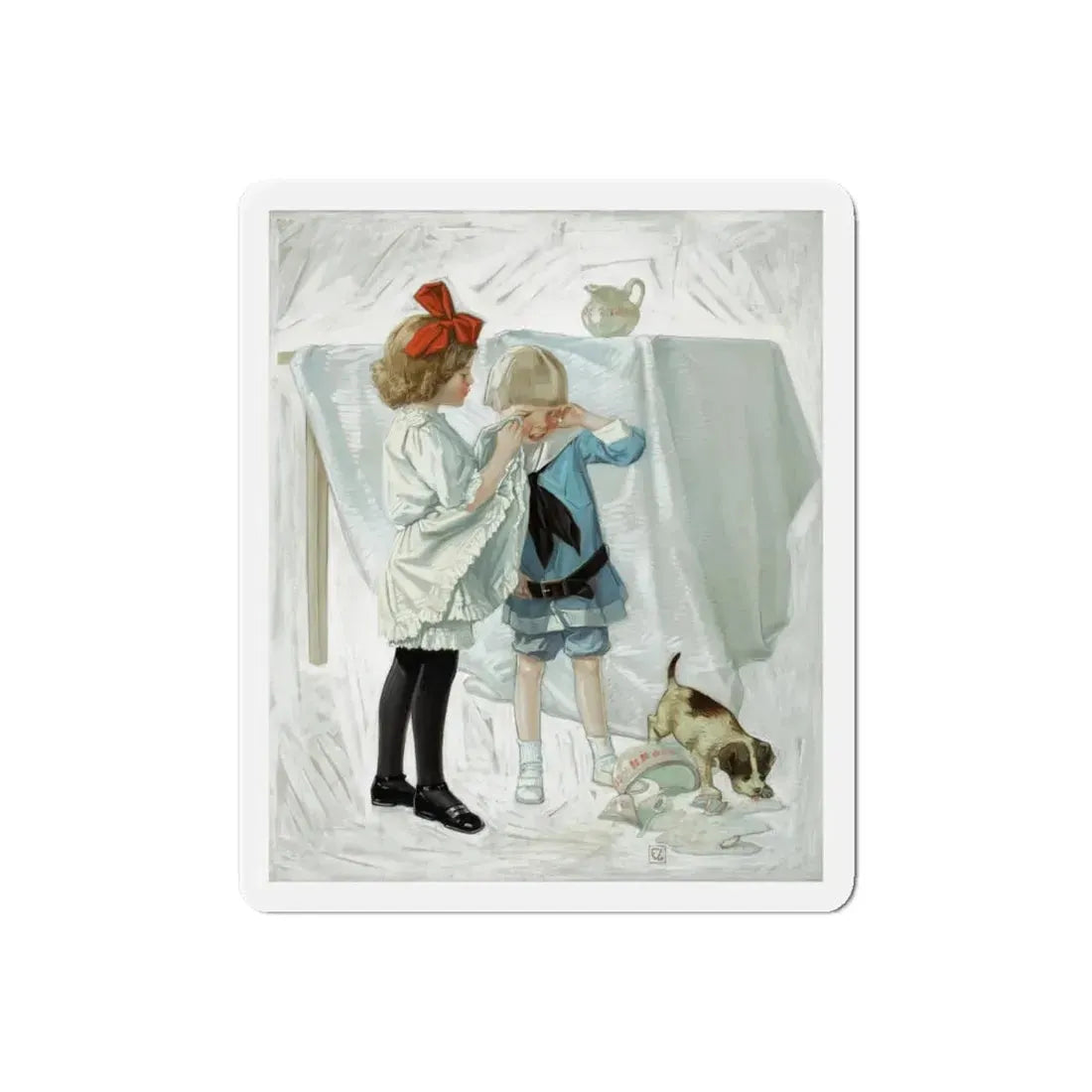 Spilt Milk (Magazine Illustration) Refrigerator Magnet 6 Inch Die-Cut - The Sticker Space