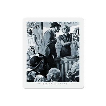 Spin the Wheel of Love, 1937 (Magazine Illustration) Refrigerator Magnet 6 Inch Die-Cut - The Sticker Space