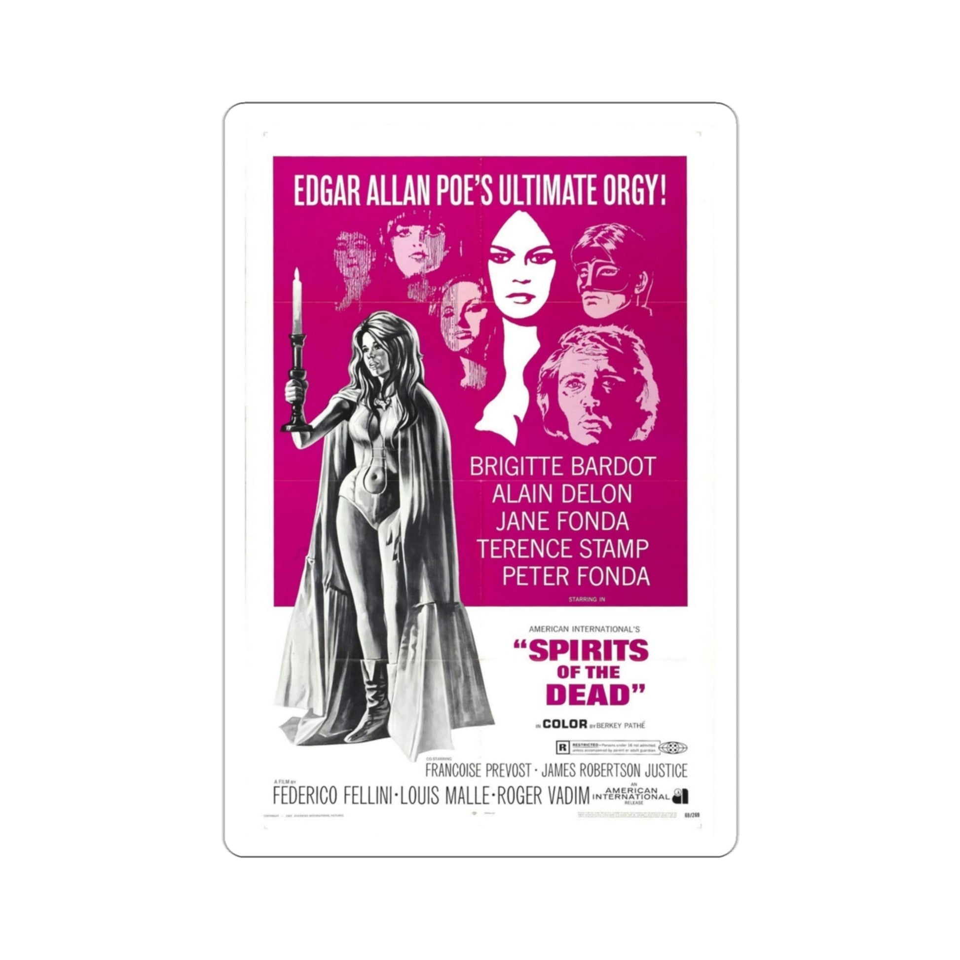Spirits of the Dead 1969 Movie Poster STICKER Vinyl Die-Cut Decal-3 Inch-The Sticker Space