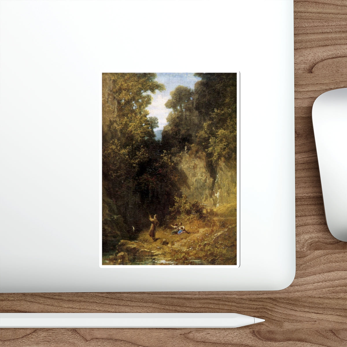 SPITZWEG, Carl - The Angler (Artwork) STICKER Vinyl Die-Cut Decal-The Sticker Space