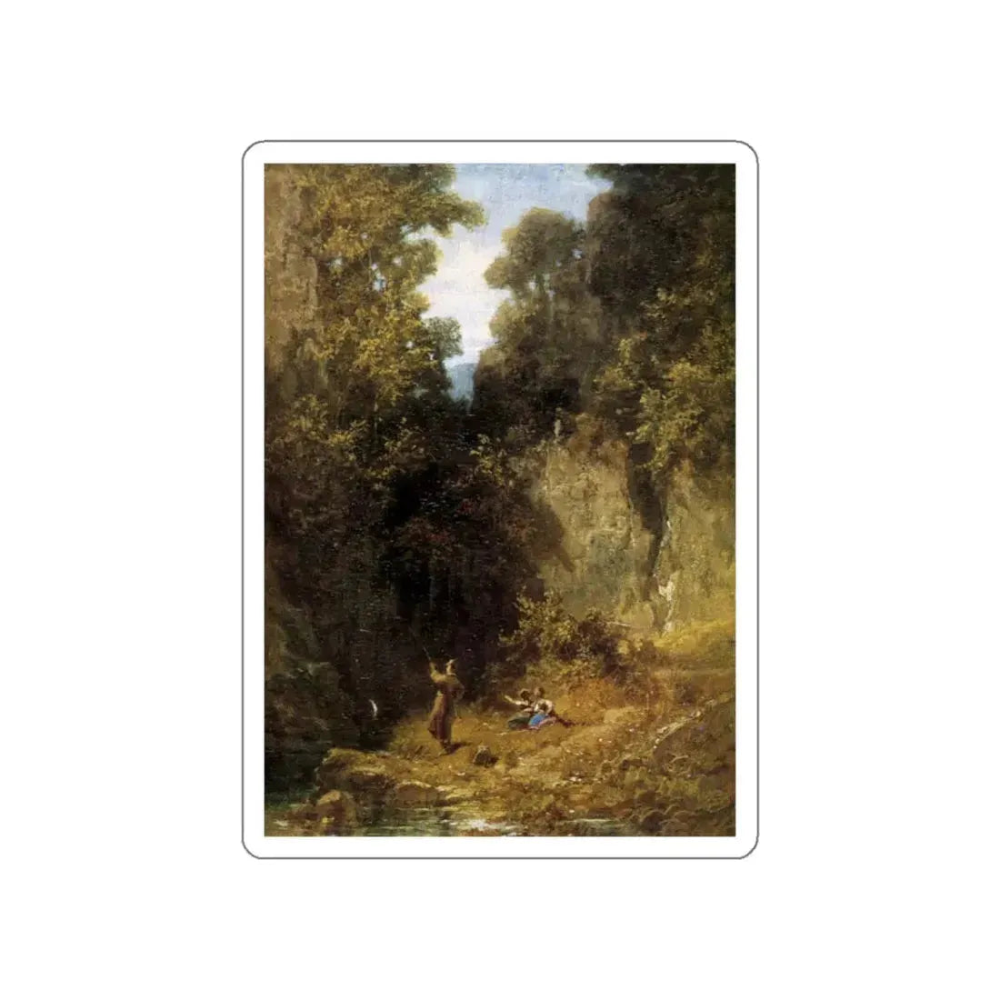 SPITZWEG, Carl - The Angler (Artwork) STICKER Vinyl Die-Cut Decal White Die-Cut 5 Inch - The Sticker Space