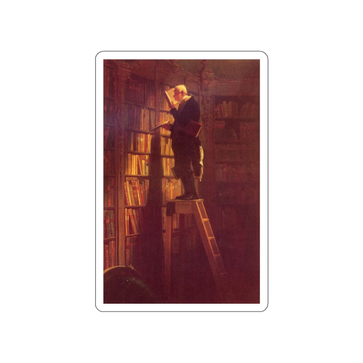 SPITZWEG, Carl - The Bookworm (Artwork) STICKER Vinyl Die-Cut Decal-White-The Sticker Space