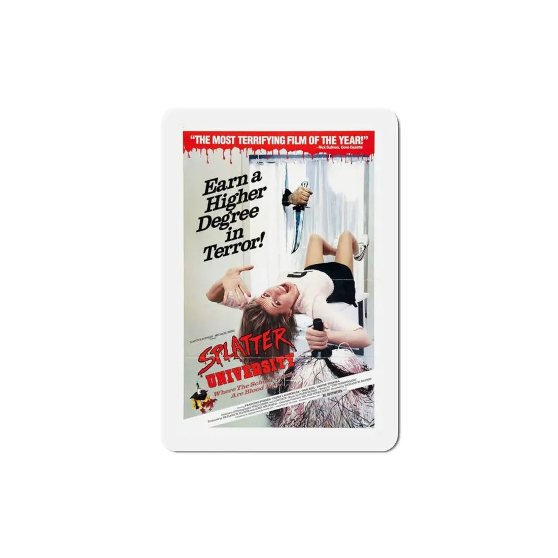 Splatter University 1984 Movie Poster Refrigerator Magnet 3 Inch - The Sticker Space