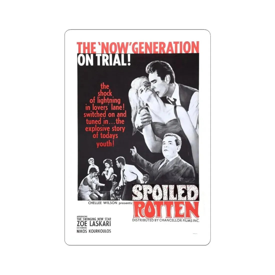SPOILED ROTTEN 1961 Movie Poster - STICKER Vinyl Kiss-Cut Decal 3 Inch White - The Sticker Space