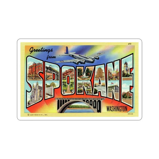 Spokane Washington (Greeting Cards) STICKER Vinyl Die-Cut Decal 6 Inch - The Sticker Space