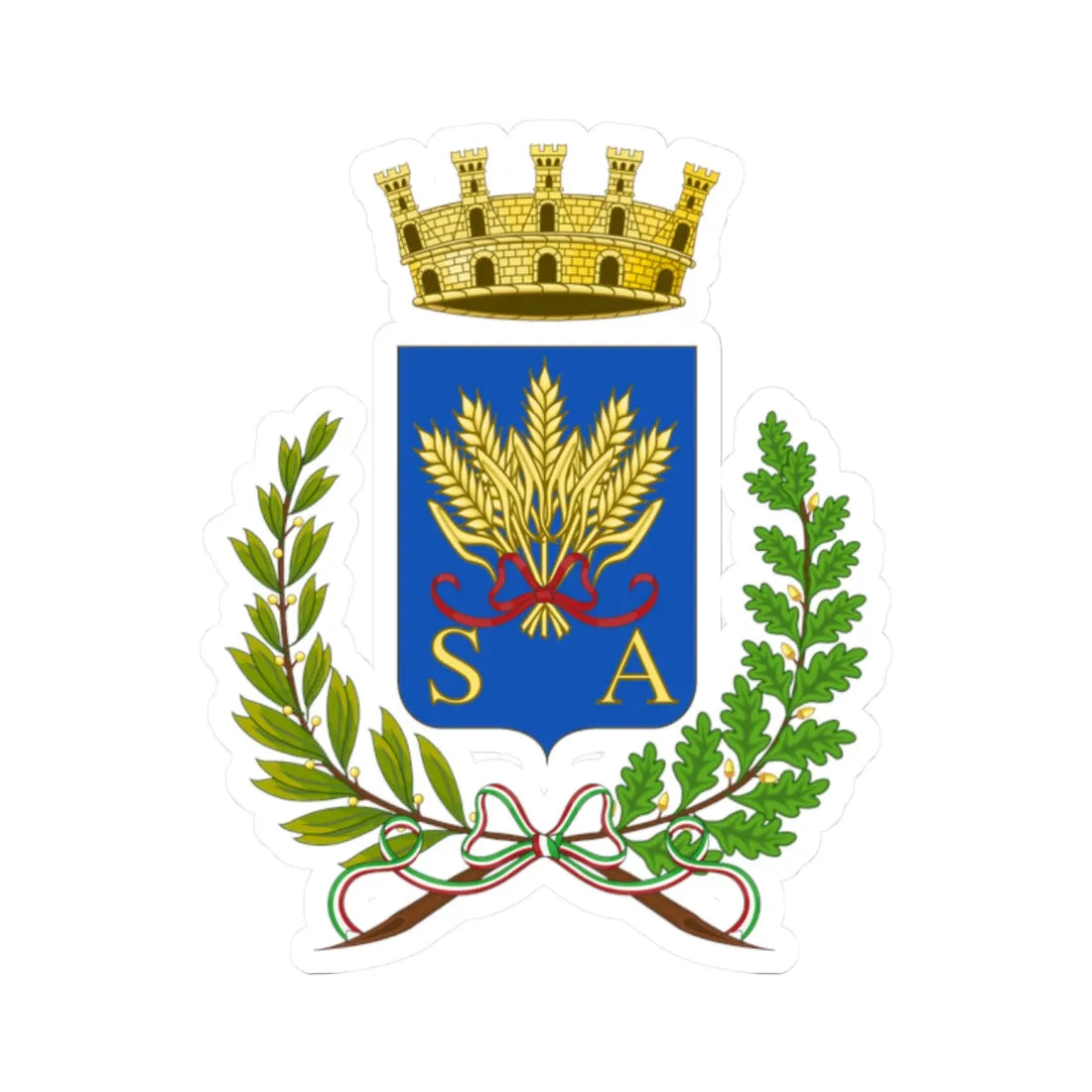 Spoltore-Stemma (Italy) (Coat of Arms) STICKER Vinyl Kiss-Cut Decal 2 Inch White - The Sticker Space