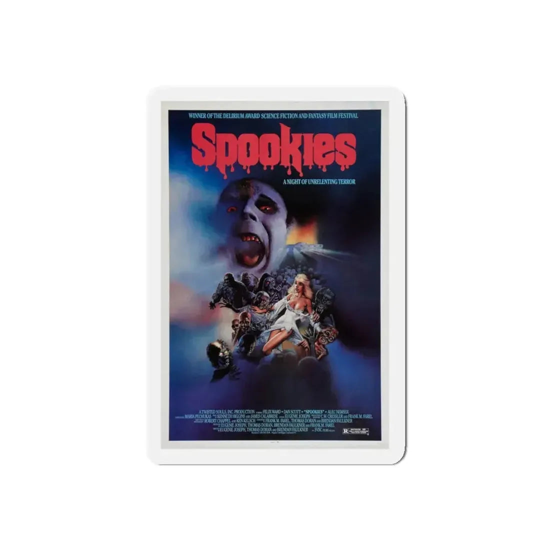 SPOOKIES 1986 Movie Poster - Refrigerator Magnet 4 Inch Die-Cut - The Sticker Space