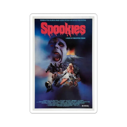SPOOKIES 1986 Movie Poster - STICKER Vinyl Kiss-Cut Decal 3 Inch White - The Sticker Space