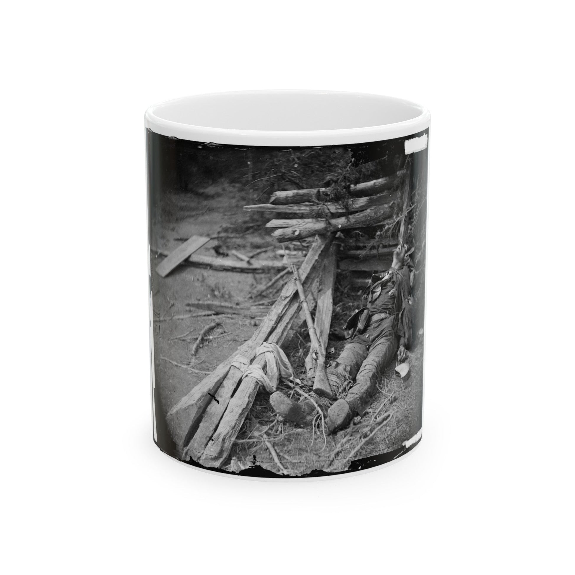 Spotsylvania Court House, Va., Vicinity. Body Of A Confederate Soldier Near Mrs. Alsop's House (U.S. Civil War) White Coffee Mug-11oz-The Sticker Space