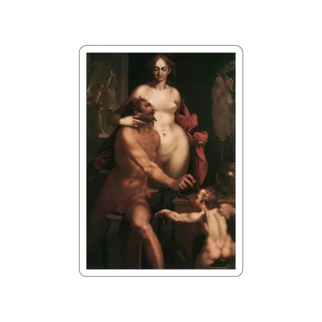 SPRANGER, Bartholomaeus - Venus and Vulcan (Artwork) STICKER Vinyl Die-Cut Decal White Die-Cut 3 Inch - The Sticker Space