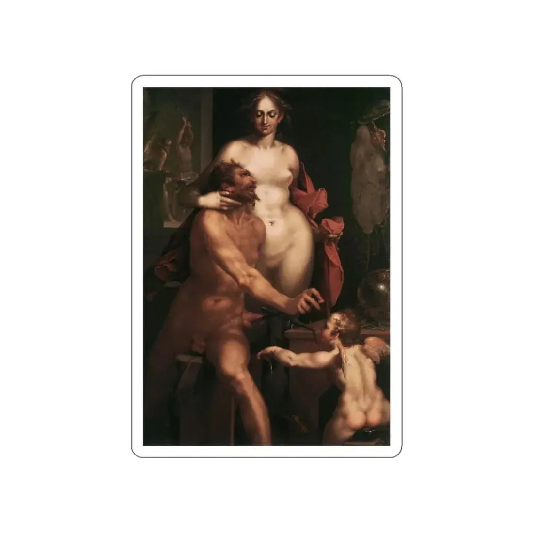 SPRANGER, Bartholomaeus - Venus and Vulcan (Artwork) STICKER Vinyl Die-Cut Decal White Die-Cut 4 Inch - The Sticker Space