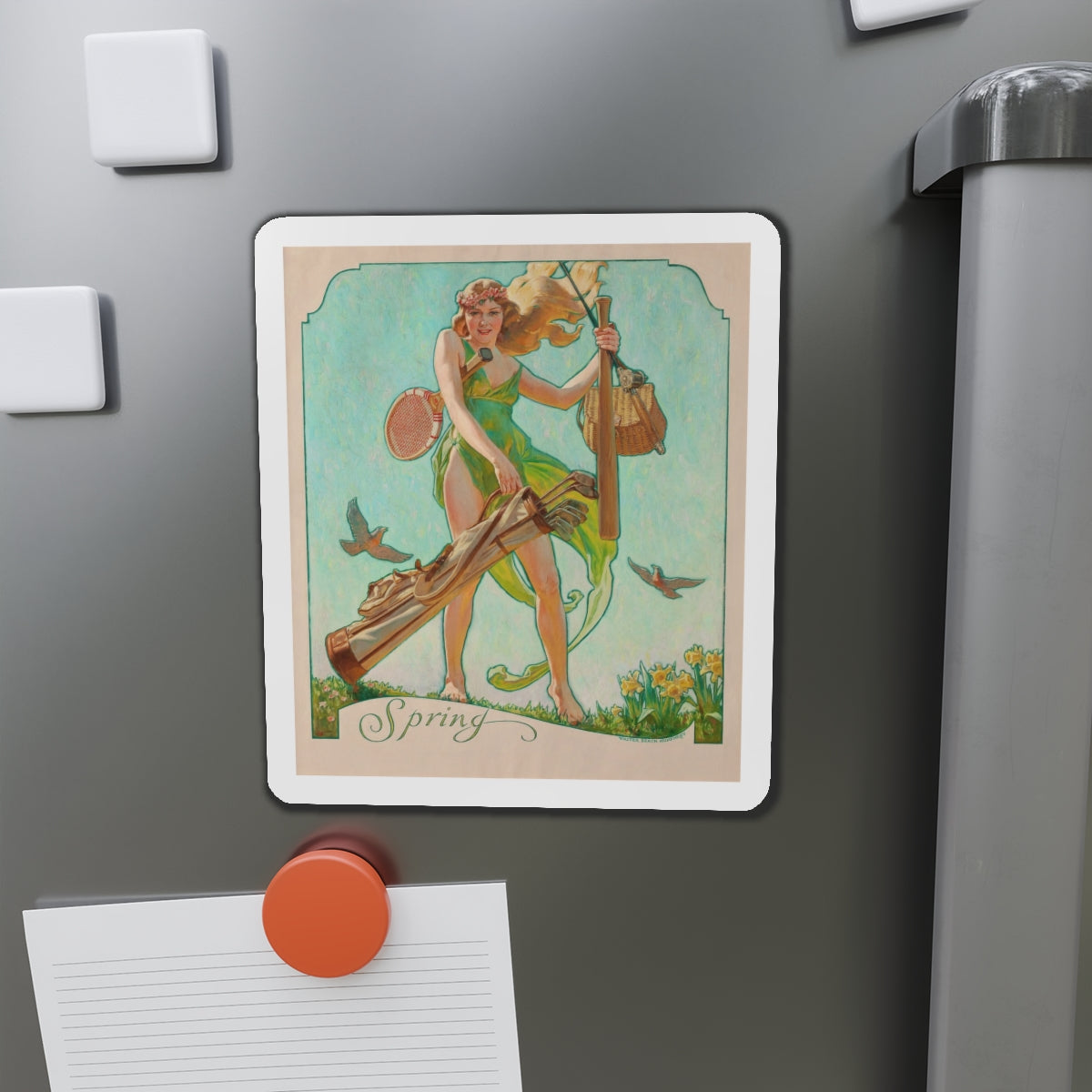 Spring (Magazine Illustration) Refrigerator Magnet-The Sticker Space