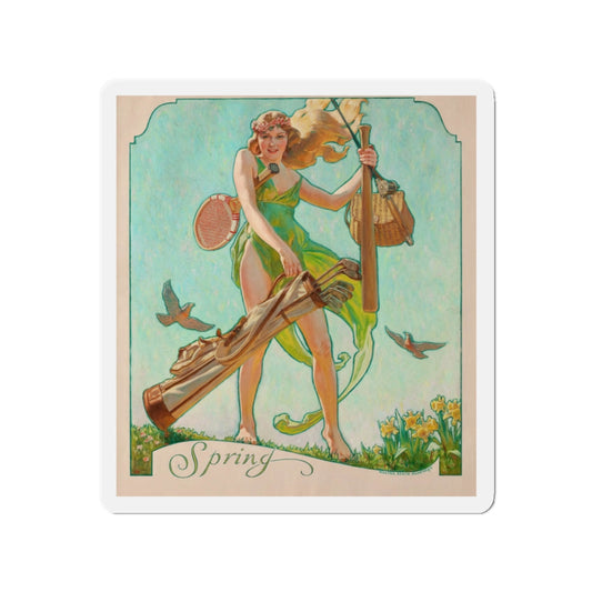 Spring (Magazine Illustration) Refrigerator Magnet-2" x 2"-The Sticker Space