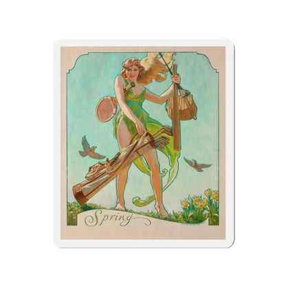Spring (Magazine Illustration) Refrigerator Magnet 3 Inch Die-Cut - The Sticker Space