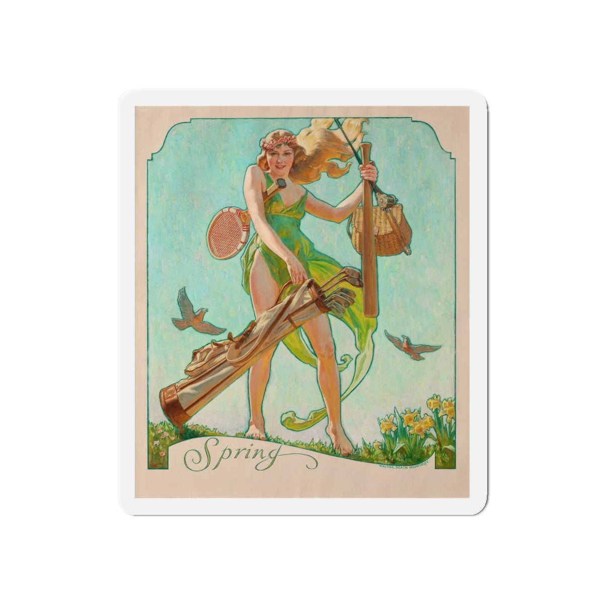 Spring (Magazine Illustration) Refrigerator Magnet-5" x 5"-The Sticker Space