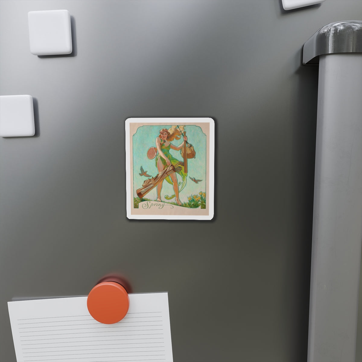 Spring (Magazine Illustration) Refrigerator Magnet-The Sticker Space