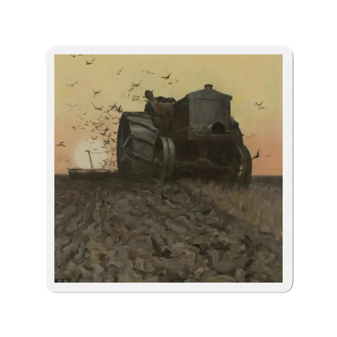 Spring Planting, The Country Gentleman cover, January 28, 1922 (Magazine Illustration) Refrigerator Magnet 2 Inch Die-Cut - The Sticker Space