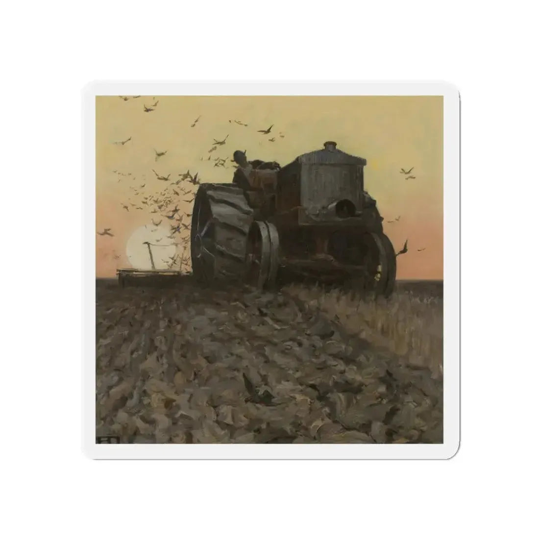 Spring Planting, The Country Gentleman cover, January 28, 1922 (Magazine Illustration) Refrigerator Magnet 3 Inch Die-Cut - The Sticker Space