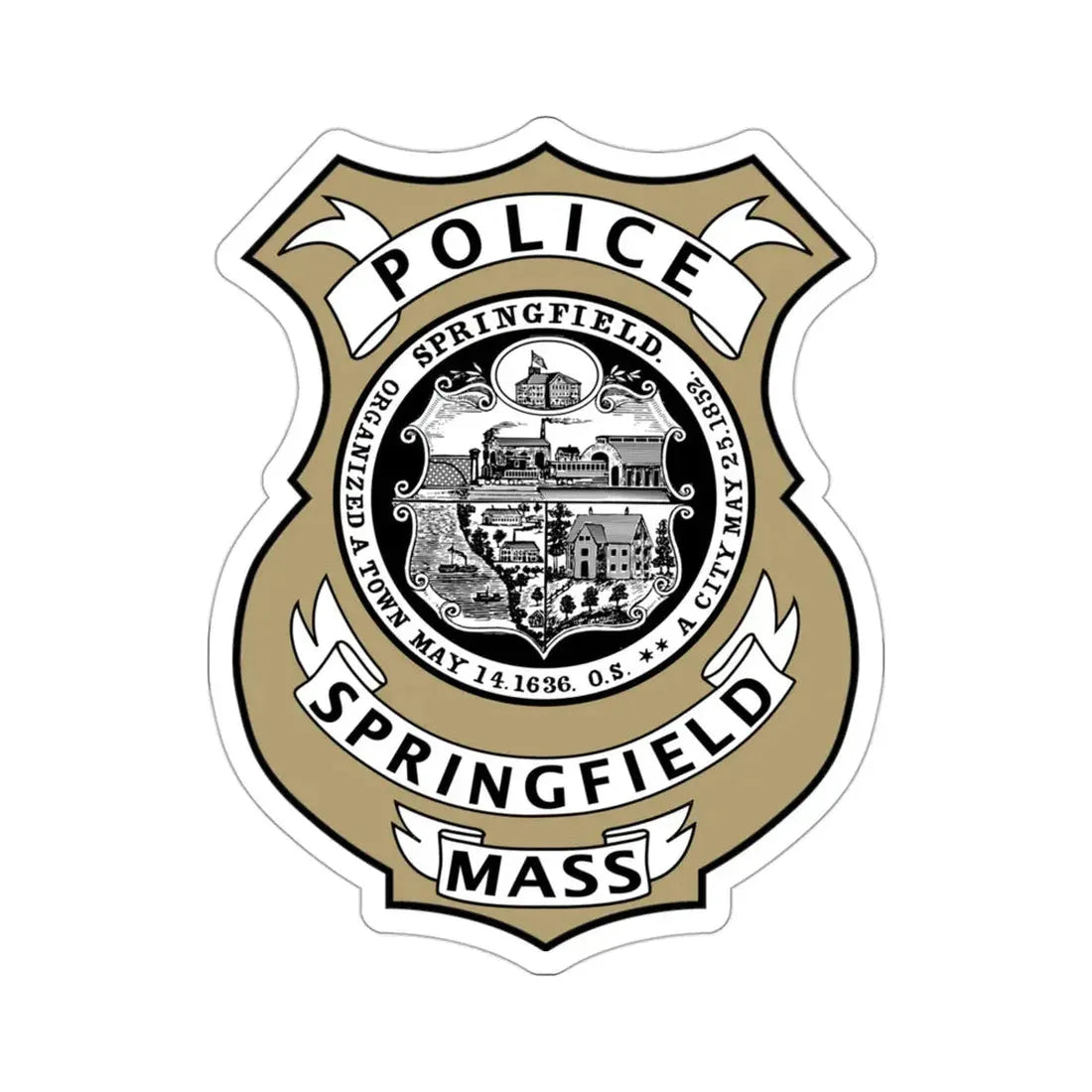 Springfield Police Department Massachusetts STICKER Vinyl Die-Cut Decal 3 Inch - The Sticker Space