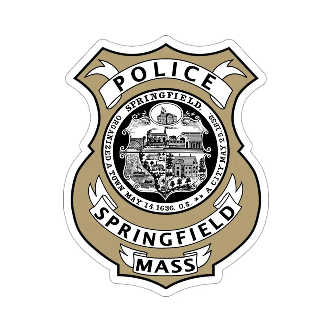 Springfield Police Department Massachusetts STICKER Vinyl Die-Cut Decal 3 Inch - The Sticker Space