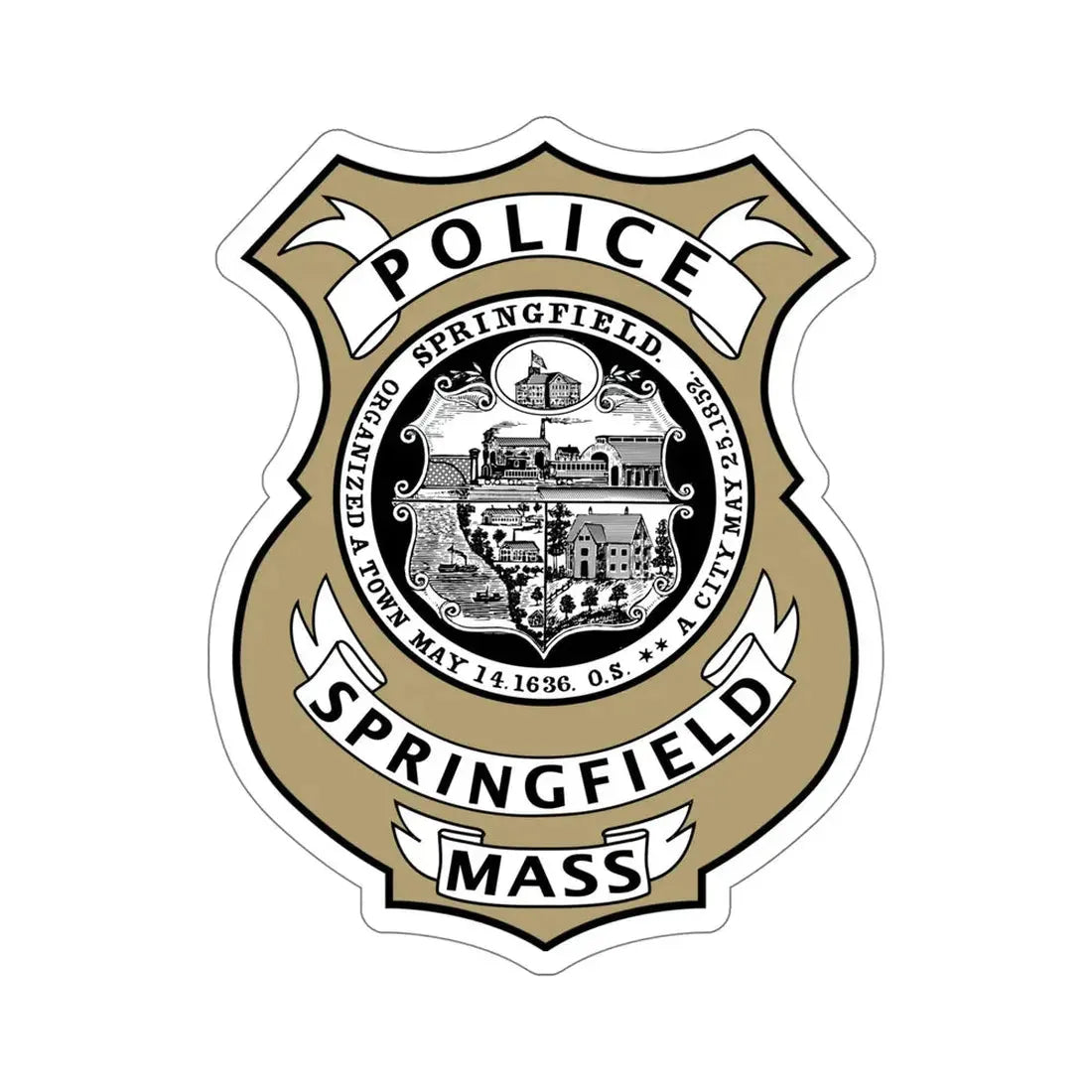 Springfield Police Department Massachusetts STICKER Vinyl Die-Cut Decal 6 Inch - The Sticker Space