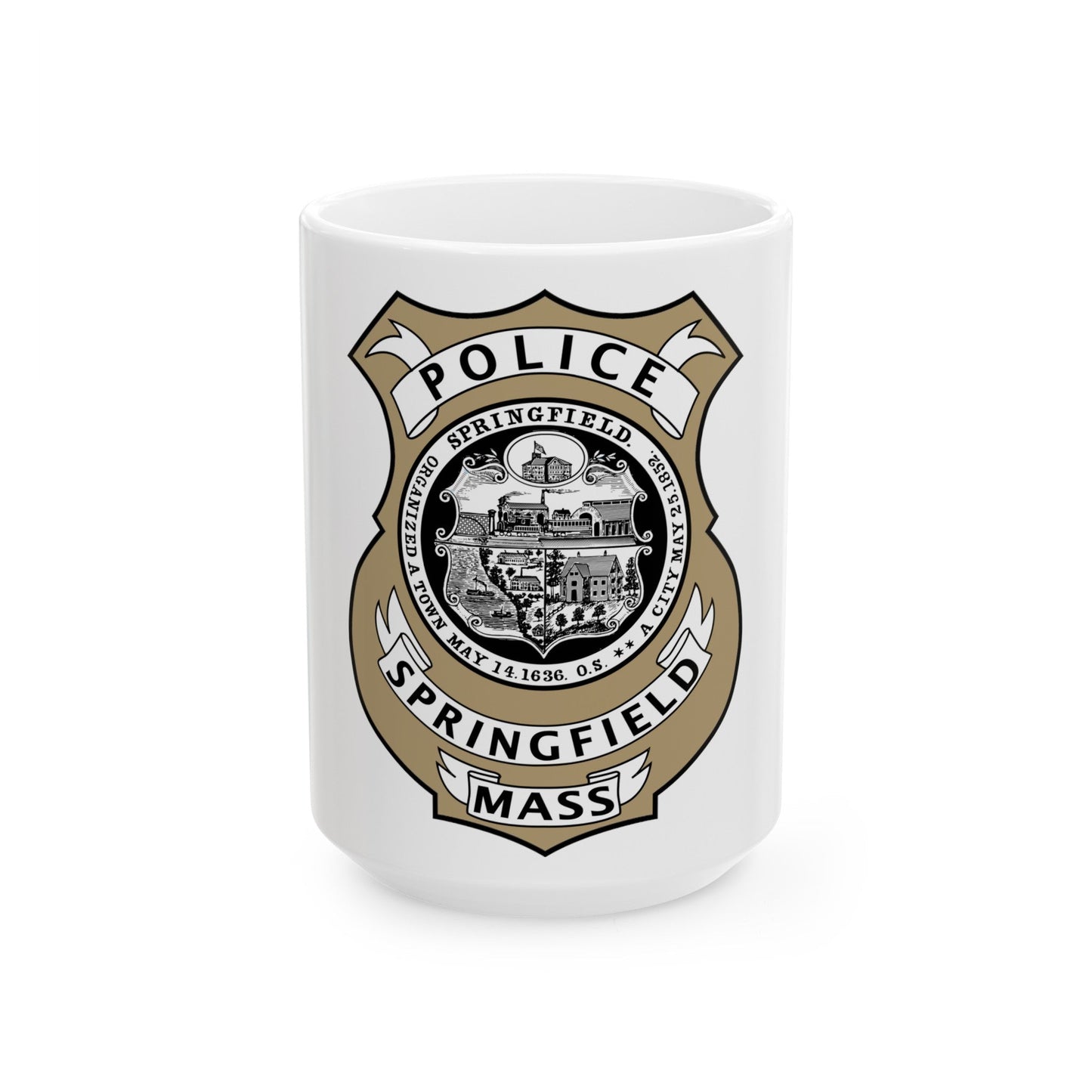 Springfield Police Department Massachusetts - White Coffee Mug-15oz-The Sticker Space