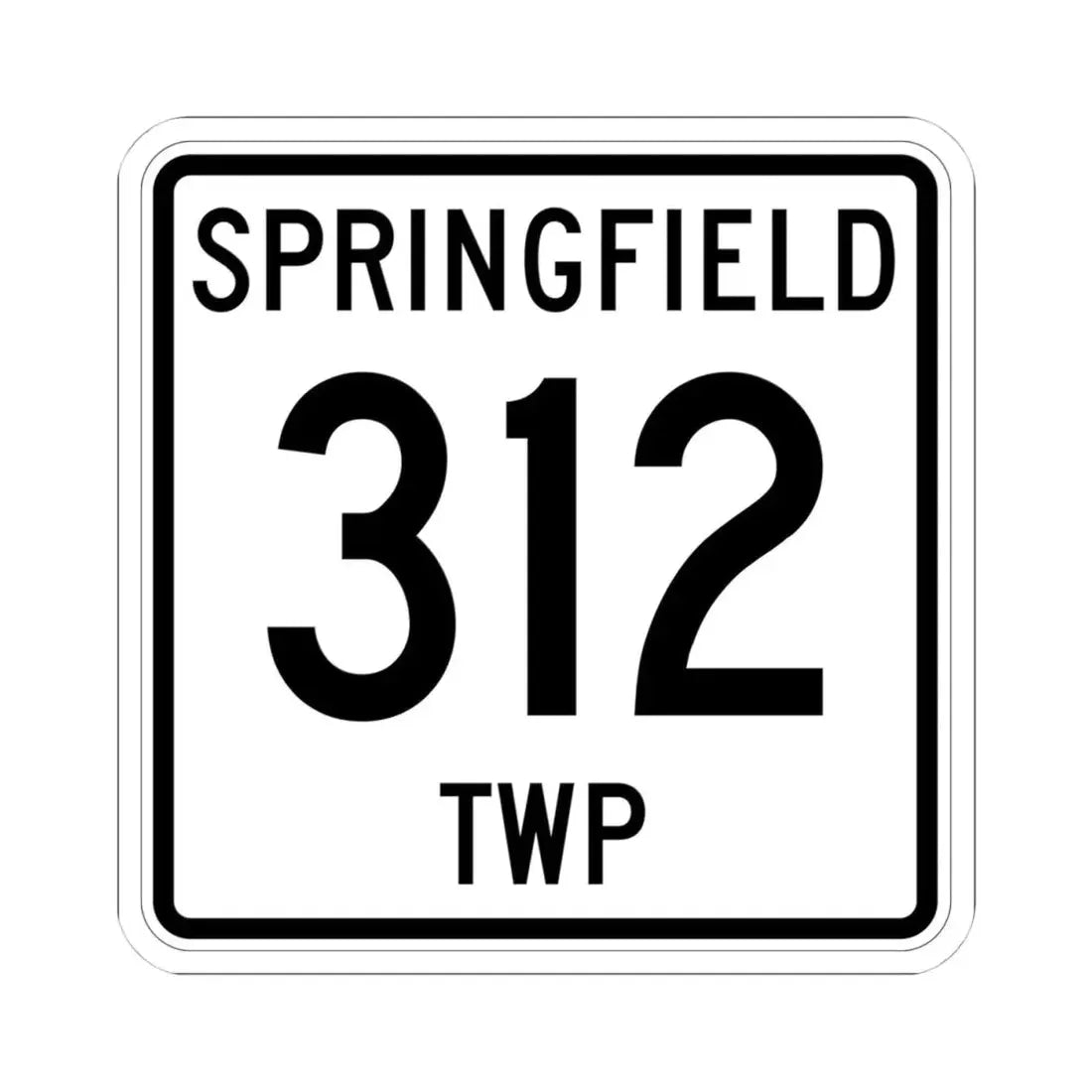Springfield Township Route 312 Jefferson County Ohio (Ohio) (Road Sign) STICKER Vinyl Kiss-Cut Decal 4 Inch White - The Sticker Space