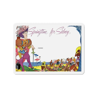 Springtime for Sidney, Redbook, February 1952 (Magazine Illustration) Refrigerator Magnet 2 Inch Die-Cut - The Sticker Space