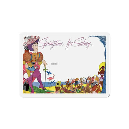 Springtime for Sidney, Redbook, February 1952 (Magazine Illustration) Refrigerator Magnet 3 Inch Die-Cut - The Sticker Space
