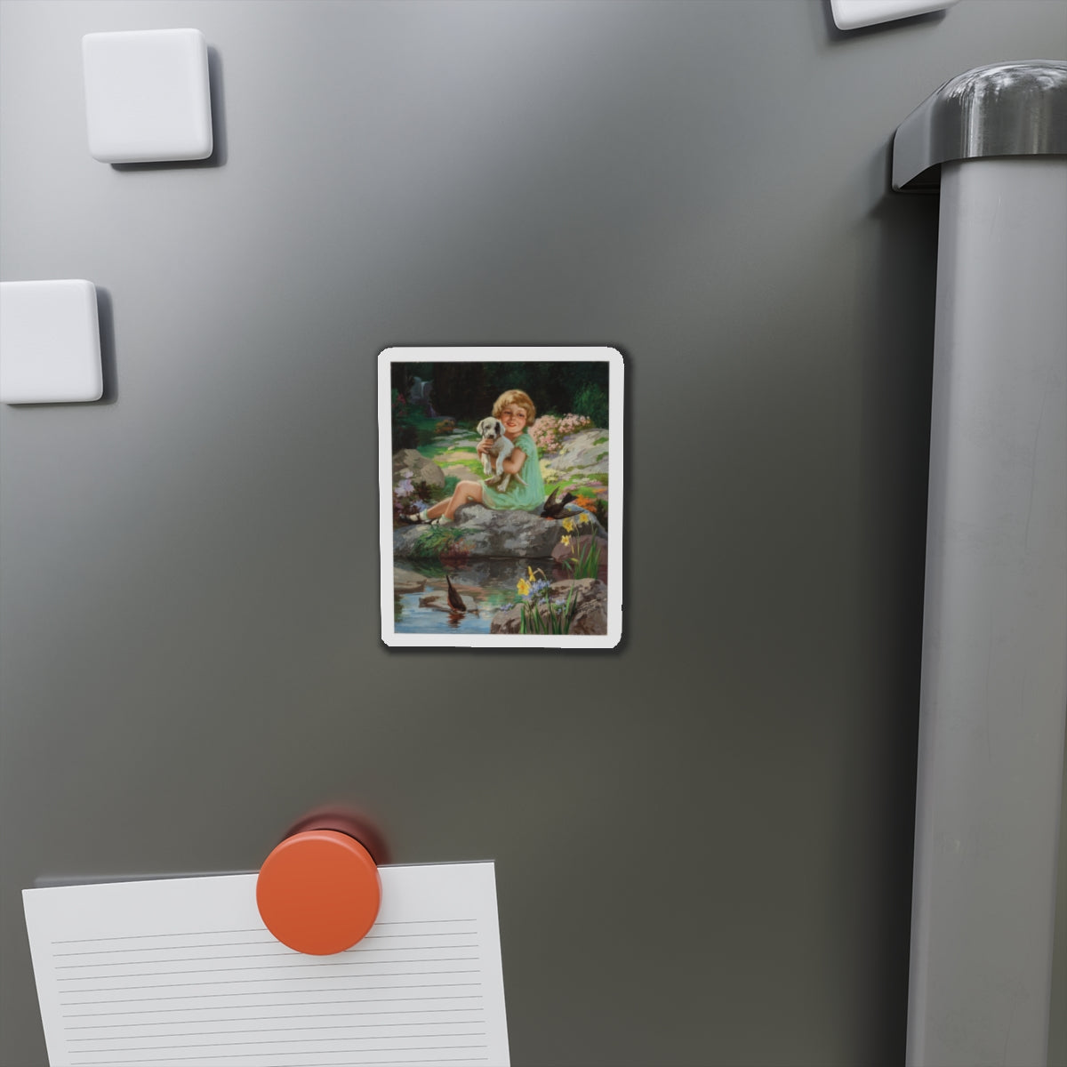 Springtime in Wonderland (Magazine Illustration) Refrigerator Magnet-The Sticker Space