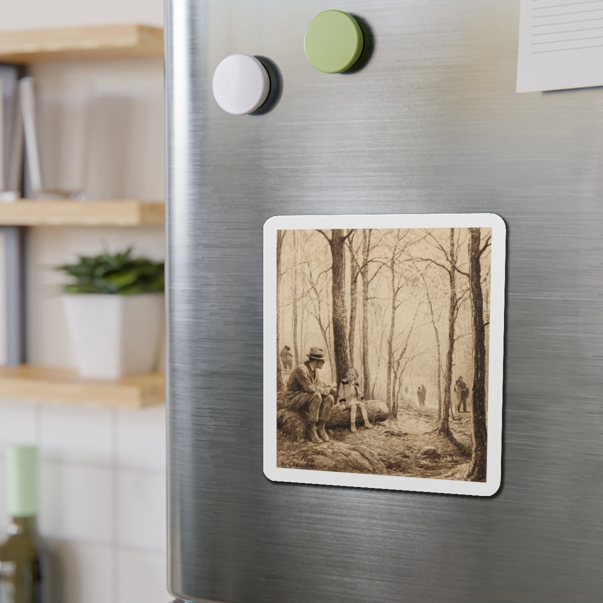 Springtime, story illustration (Magazine Illustration) Refrigerator Magnet-The Sticker Space