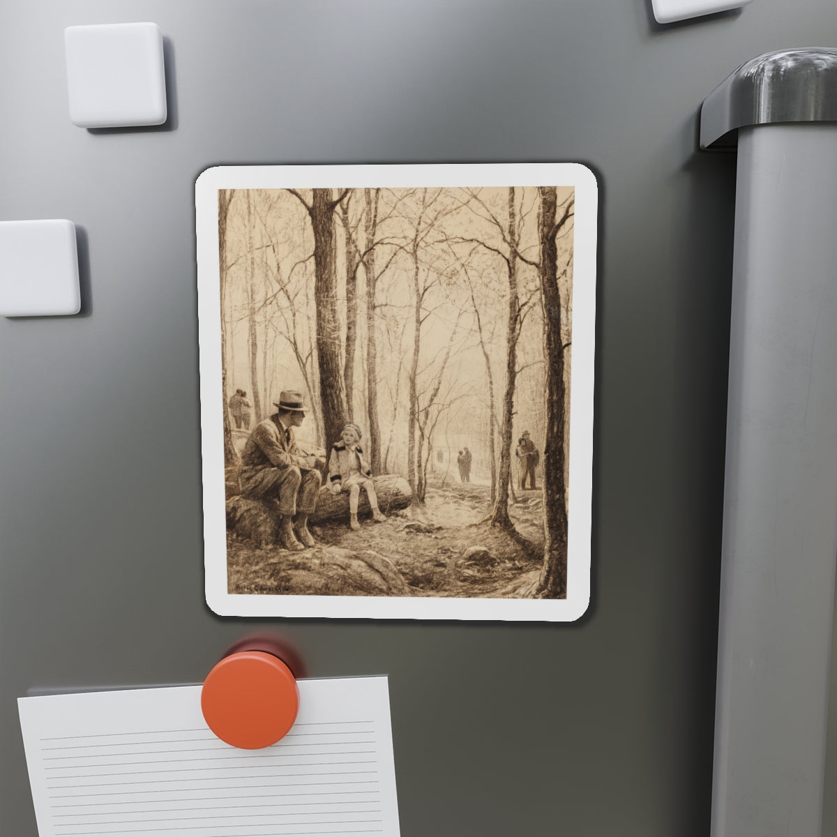 Springtime, story illustration (Magazine Illustration) Refrigerator Magnet-The Sticker Space