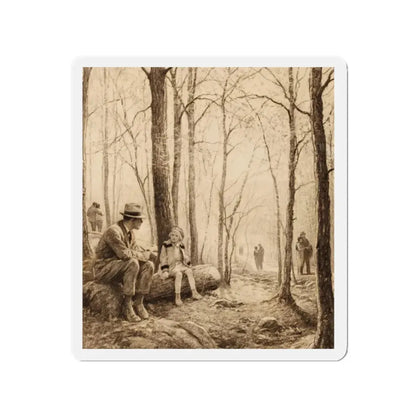 Springtime, story illustration (Magazine Illustration) Refrigerator Magnet 2 Inch Die-Cut - The Sticker Space