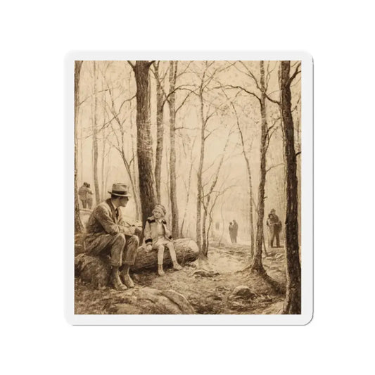 Springtime, story illustration (Magazine Illustration) Refrigerator Magnet 2 Inch Die-Cut - The Sticker Space