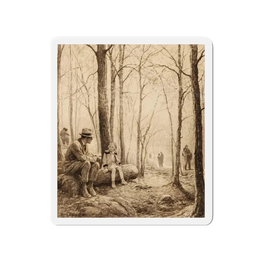 Springtime, story illustration (Magazine Illustration) Refrigerator Magnet 4 Inch Die-Cut - The Sticker Space