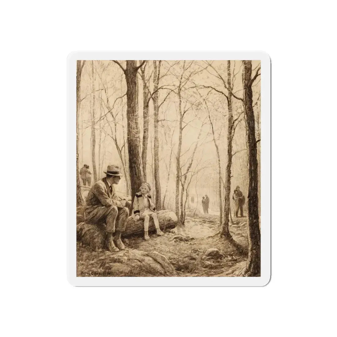 Springtime, story illustration (Magazine Illustration) Refrigerator Magnet 6 Inch Die-Cut - The Sticker Space