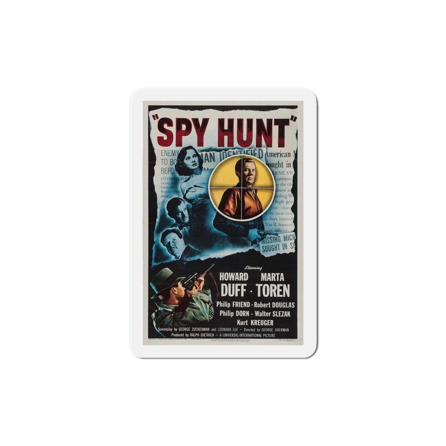 Spy Hunt 1950 Movie Poster Die-Cut Magnet-5 Inch-The Sticker Space