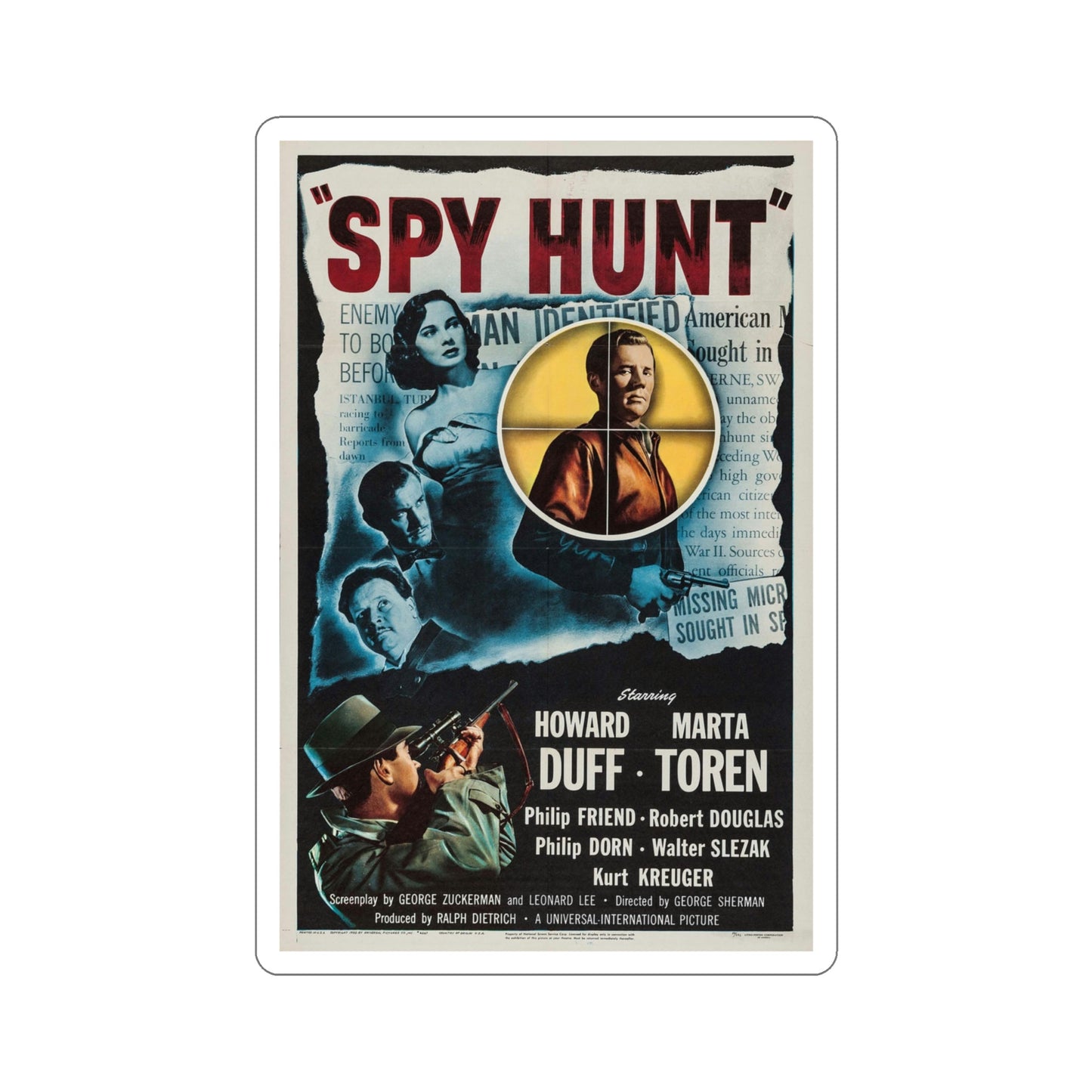 Spy Hunt 1950 Movie Poster STICKER Vinyl Die-Cut Decal-4 Inch-The Sticker Space